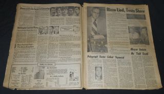 Vintage 1973 Mayor FRANK RIZZO Lie Detector Test Phila Daily News History PA 3