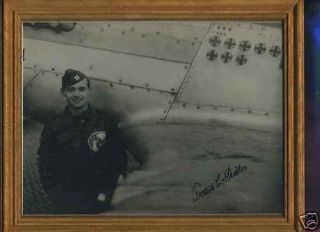 Signed Photograph World War Ii Ace Arthur Fiedler Usaaf