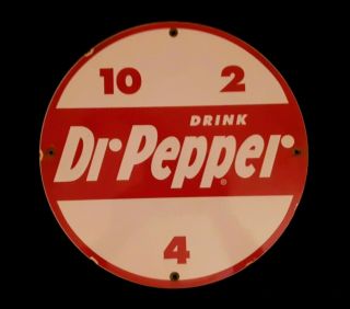 Vintage Drink Dr Pepper 10,  2,  4 Porcelain Advertising Sign