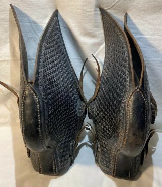 Vintage Hooded Tapaderos Western Saddle Stirrups