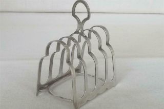 A Antique Solid Sterling Silver 5 Bar 4 Slice Toast Rack Sheffield 1915.