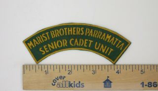 Australian Army Patch Post Ww2 Marist Brothers Parramatta Senior Cadet Unit