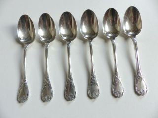 Set Of 6 Christofle " Marly " Silver Plate Coffee Spoons 5 3/10 " (set 2)