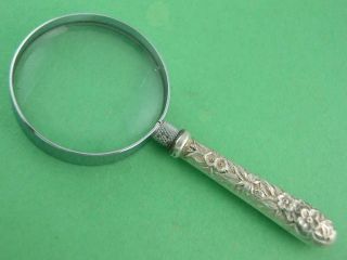 Sterling S Kirk & Son Magnifying Glass Repousse
