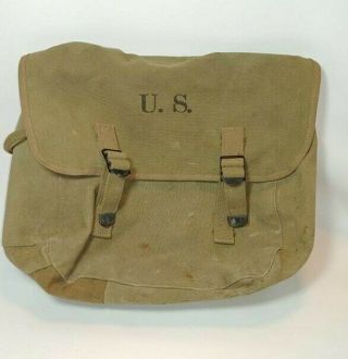Wwii Us Army 1943 Dated Musette Bag M1936