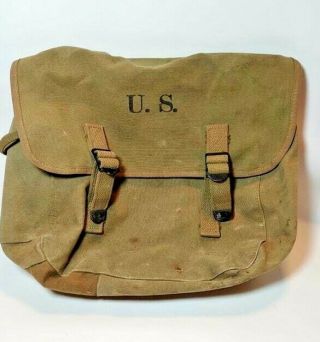 WWII US Army 1943 Dated Musette Bag M1936 2