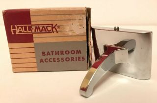 Vintage Hall Mack Bathroom Coronado 681 Polished Chrome Towel Single Hook W/ Box