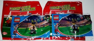 2002 Lego Coca X Fifa Secret Soccer Gold Player 4471,  Silver Player 4472