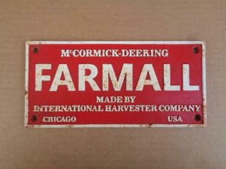 Cast Iron Farmall International Harvester Sign Mccormick Deering Chicago Usa