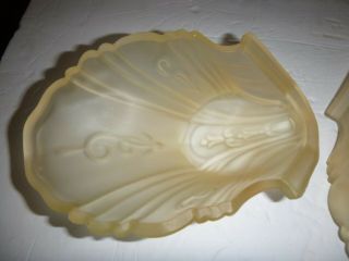 One Vintage Art Deco Nouveau Amber Frosted Glass Slip Shade (3 Available)