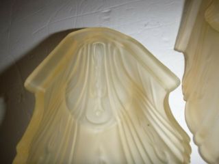 One Vintage Art Deco Nouveau amber frosted glass slip shade (3 available) 2