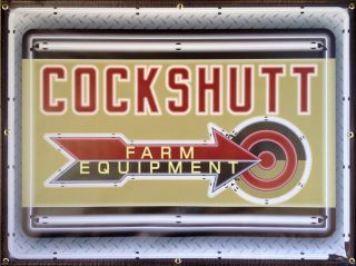 Cockshutt Farm Equip Tractor Dealer Neon Effect Printed Banner Sign Art 4 