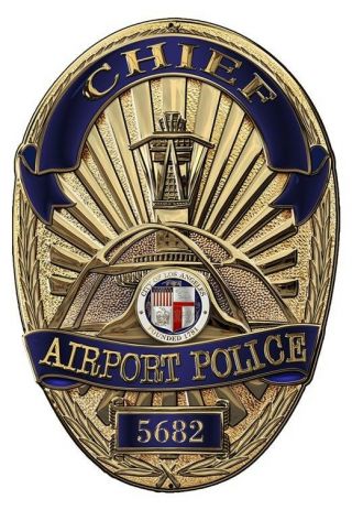 Los Angeles Airport Department (chief) Badge All Metal Sign With Your Info