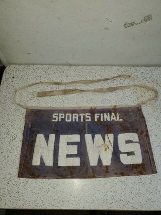 Vintage Sports Final News Coin Change Apron Canvas Corner/stadium Paperboy