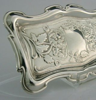 English Sterling Silver Pin Desk Dressing Table Tray Art Nouveau Style