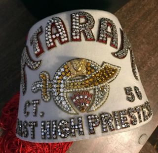 High Priestess Shriners Fez With Case Fresno California Jeweled Hat Cap