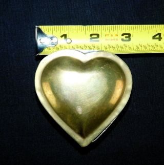 Vintage Brass Heart Trinket Jewelry Box Hinged Lid Made In India Mid Century Mod