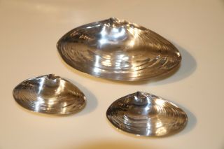 Wallace Sterling - Set Of Three Shells - One At 6 Inches And Two At 3 1/2 Inches