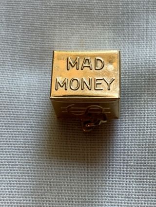 Vintage 14k Solid Yellow Gold 3d Mad Money Charm W/bill Inside