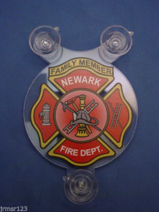 Nfd Newark Nj - Fire Department - Family Member Car Shield - Pba - Fop - Fmba
