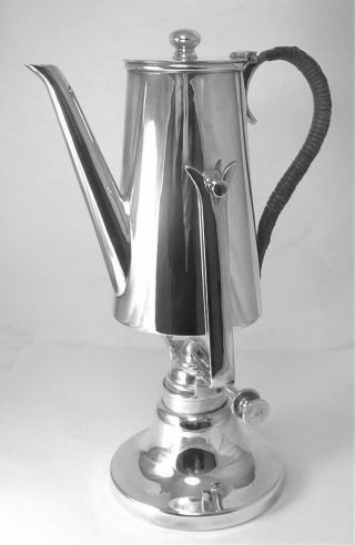Vintage Silver Plated Tipping Coffee Pot (425ml) With Burner / Warmer – C1930