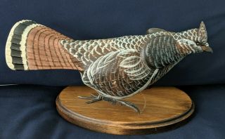 Ducks Unlimited Ruffed Grouse Chris Olson 1993 - 94 Carved Wood Quail Pheasant