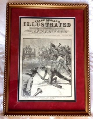 Professionally Framed Front Pagefrank Leslie’s Illustrated - Firemen 9/26/1885