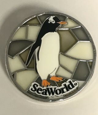 Seaworld Pin — Retired Stained Glass Penguin