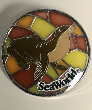 Seaworld Pin — Retired Stained Glass Sea Lion