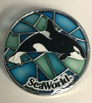 Seaworld Pin — Retired Stained Glass Orca (shamu)