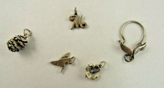 4 Vintage James Avery Sterling Silver Charms On A James Avery Holder