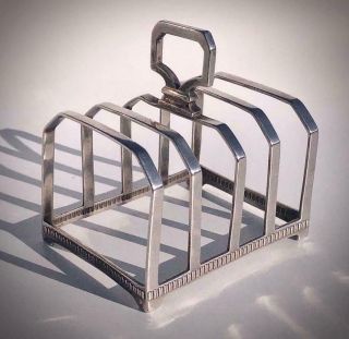 Fine Quality Hm 1924 Sterling Silver 77g Mappin & Webb Toast Rack