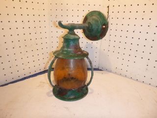 Copper Lantern Amber Glass Wall Sconce Arts & Crafts Mission Parts Restoration