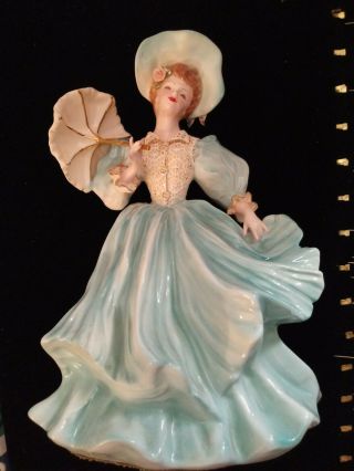 Vintage Florence Ceramic Co.  Pasadena Ca Semi Porcelain Amber In Light Blue