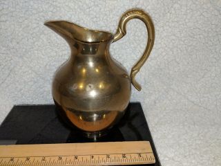 Vintage Solid Brass Pitcher 8 1/2 " Tall