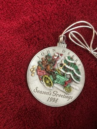 1998 John Deere 3 Pewter Christmas Ornament