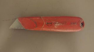 Vintage Stanley 1299 Utility Knife Box Cutter Razor Red Made In Usa