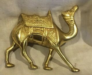 Vintage Solid Brass Camel 3 - 1/2” Tall Embossed Weights 1 - Pound
