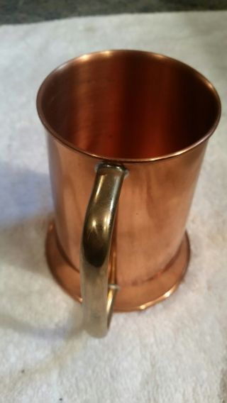 CG Coppercraft Guild Copper Tankard Beer Mug Stein Brass Handle 5 