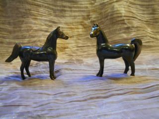 Gladys Brown Edwards Dodge Amer.  Saddlebred & Arabian Small Metal Horses (2) Htf