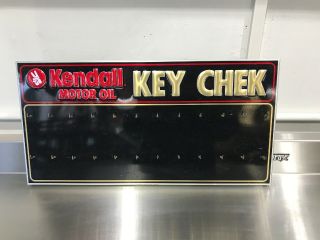 Kendal Oil Company Dealer Sign Key Chek Key Hook Holder Garage Mancave