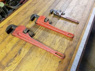 VINTAGE PLUMBING Monkey Pipe Wrenches ☆ Adjustable Plumber Mechanic Tools Wrench 2