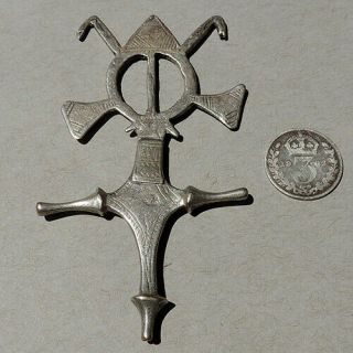 An Old Antique Silver Tuareg Agadez Silver Cross Niger Mali 66