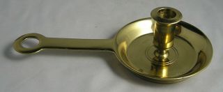 Virginia Metalcrafters Brass Candle Holder Chamberstick Cw16 - 21 Williamsburg Usa