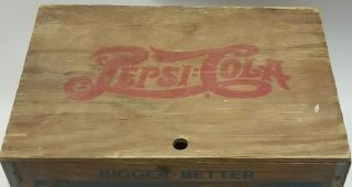 Pepsi Cola Vintage Wooden Box Crate w/ Bottle Cap Checkers Game on Lid 3
