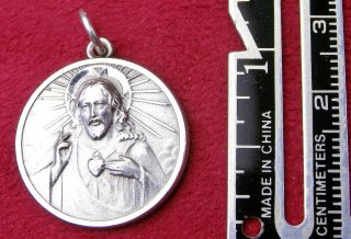 Vintage Wwii Chaplin’s Sterling Silver Catholic Carmel Scapular Protection Medal