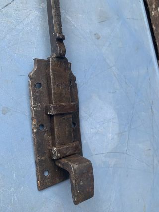 Antique French Wrought Iron Long Sliding Door Bolt Lock 2