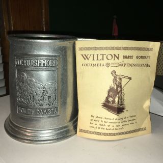Vintage Wilton Souvenir Pewter Mt.  Rushmore Mug Beer Stein Tankards Usa