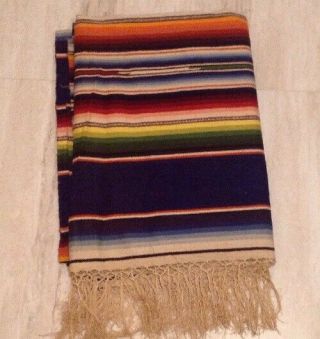 Large Vintage Mexican Saltillo Blanket,  90 " X 65 "