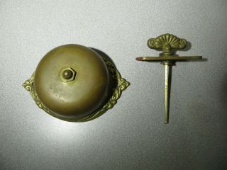 Antique - Brass Twist Mechanical Door Bell - Ornate